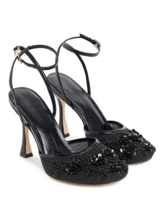 Cynthia Rowley Shoes - Cynthia Rowley Black Beaded Slingback Heels